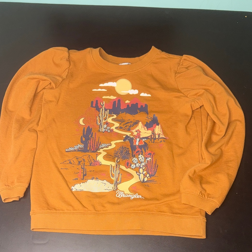 Wrangler Girls Desert Scene Crewneck Sweatshirt size large - bundle and save big